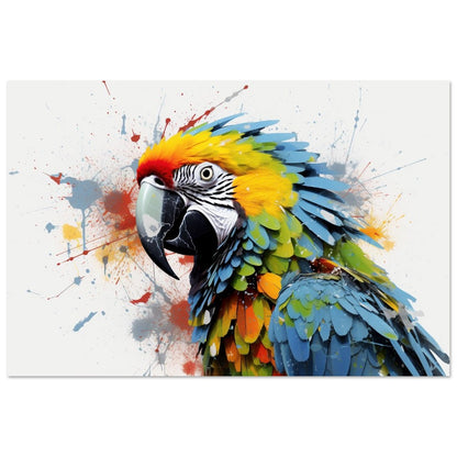 Colorful Macaw Parrot Poster Print. Watercolor Cute Bird Art Gift, Present for Mom, Dad. Safari Animal Wall Art