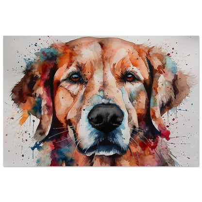 Red Golden Retriever Poster - Colorful Watercolor Style Print, Animal Wall Art Gift for Dog Lovers, Golden Mom, Dad