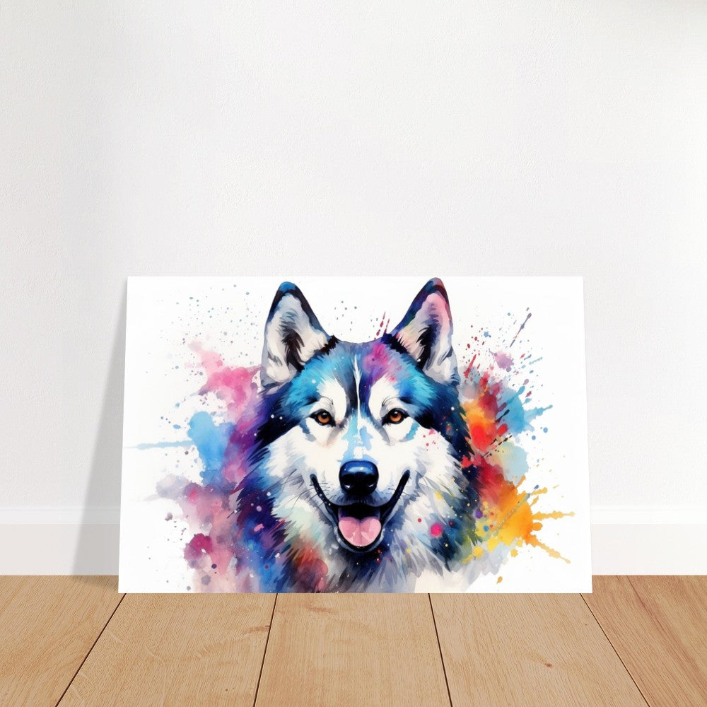 Siberian Husky Poster - Colorful Print, Animal Wall Art Gift for Dog Lovers, Husky Mom, Dad