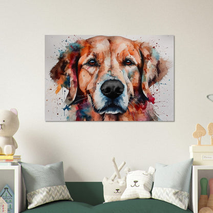 Red Golden Retriever Poster - Colorful Watercolor Style Print, Animal Wall Art Gift for Dog Lovers, Golden Mom, Dad