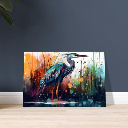 Colorful Heron Poster Print. Watercolor Great Bird Art Gift, Present for Mom, Dad. Rainbow Animal Wall Art