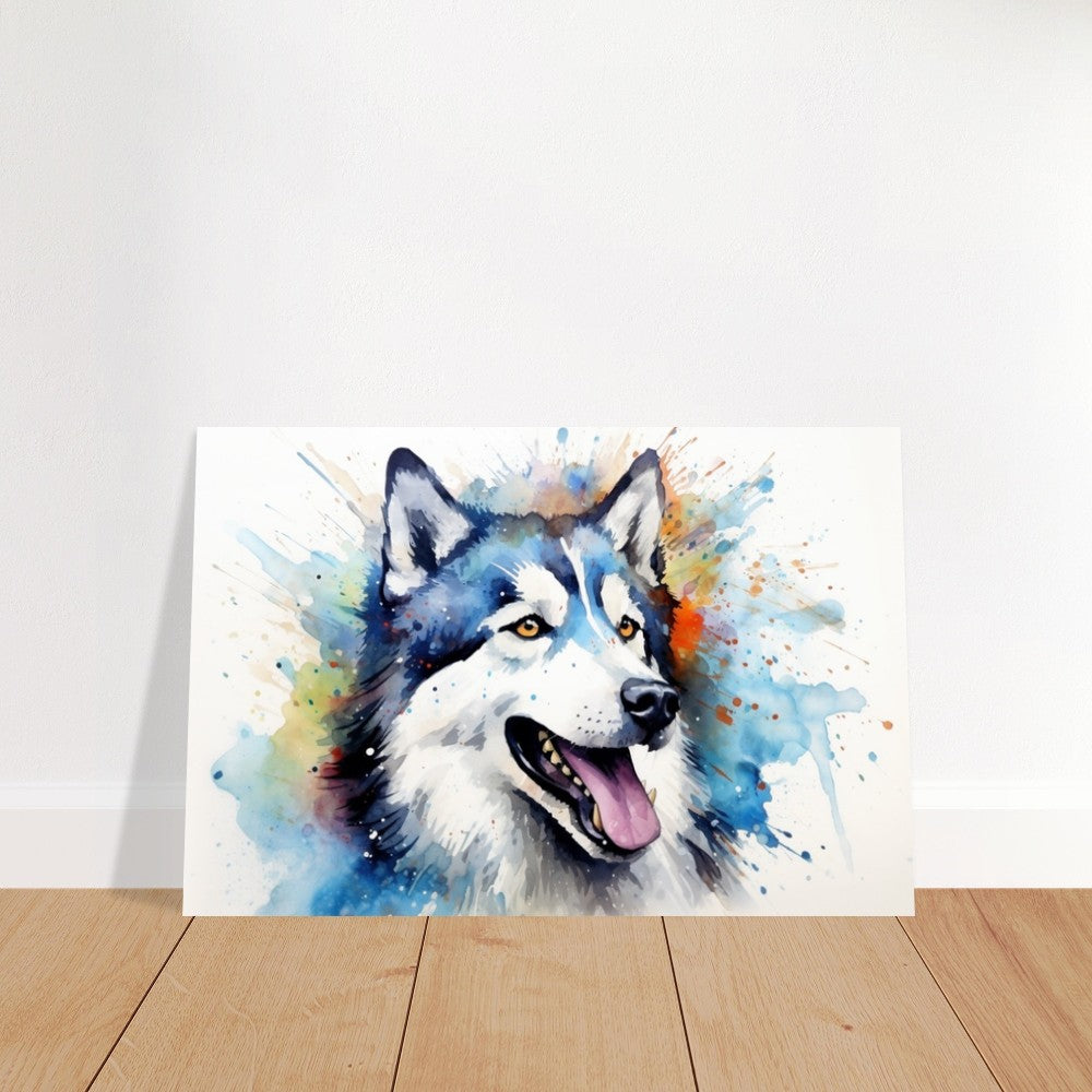 Siberian Husky Poster - Bunter Druck, Tierwandkunst Geschenk für Hundeliebhaber, Husky Mama, Papa