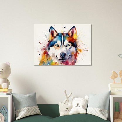 Siberian Husky Poster - Colorful Print, Animal Wall Art Gift for Dog Lovers, Husky Mom, Dad