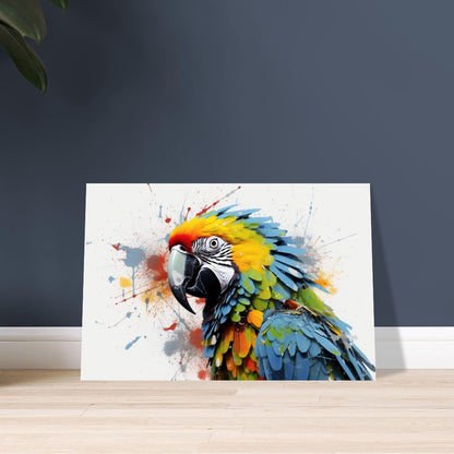 Colorful Macaw Parrot Poster Print. Watercolor Cute Bird Art Gift, Present for Mom, Dad. Safari Animal Wall Art