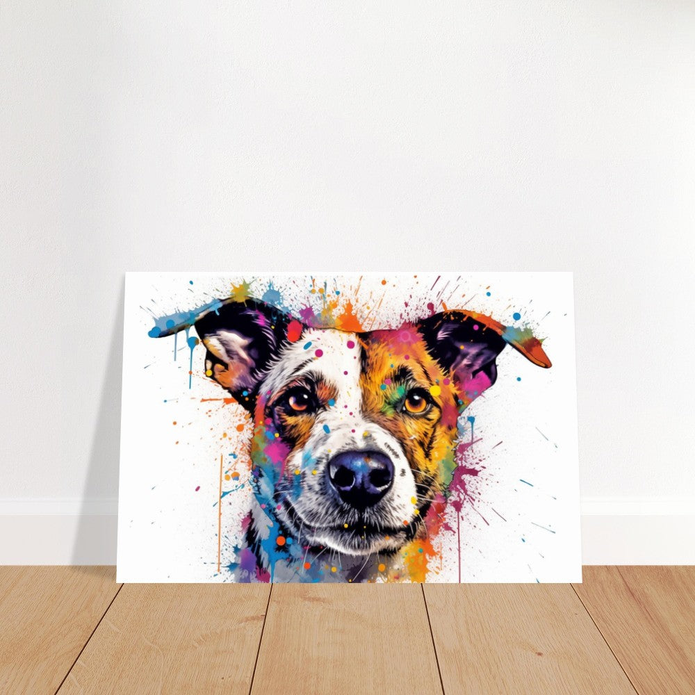 Jack Russell Terrier Poster - Colorful Watercolor Pop Art Print, Animal Wall Art Gift for Dog Lovers, Mom, Dad