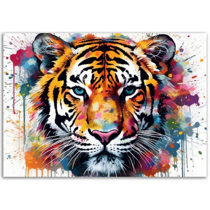 Exotic Tiger Stripe Poster | Colorful Watercolor Wall Art Gift for Nursery, Family, Mum or Dad