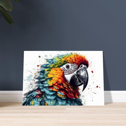 Colorful Macaw Parrot Poster Print. Watercolor Cute Bird Art Gift, Present for Mom, Dad. Safari Animal Wall Art