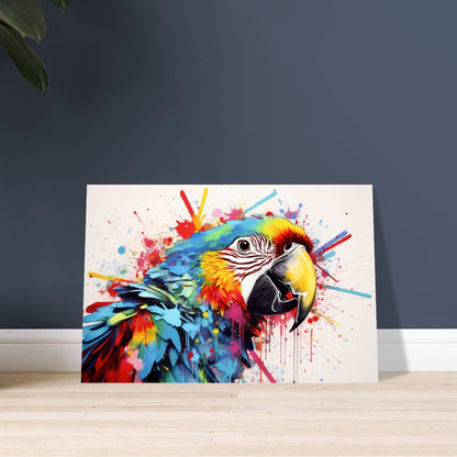 Colorful Macaw Parrot Poster Print. Watercolor Cute Bird Art Gift, Present for Mom, Dad. Safari Animal Wall Art