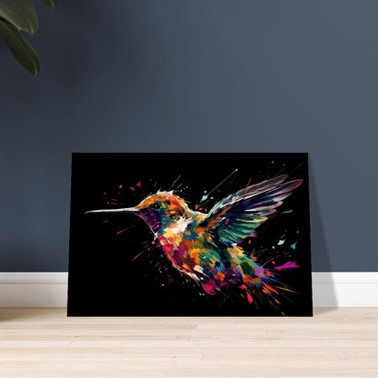 Colorful Hummingbird Poster Print. Watercolor Cute Bird Art Gift, Present for Mom, Dad. Safari Animal Wall Art