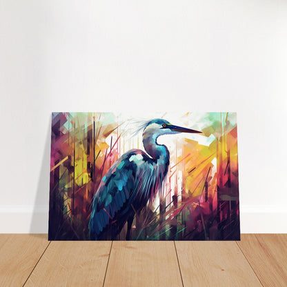 Colorful Heron Poster Print. Watercolor Great Bird Art Gift, Present for Mom, Dad. Rainbow Animal Wall Art