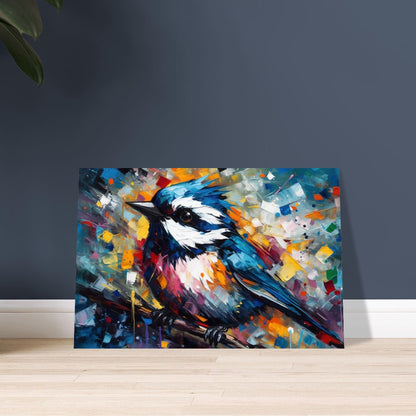 Niedlicher britischer Vogel Posterdruck. Aquarell Tolles Vogelkunstgeschenk, Geschenk für Mama, Papa. Florale Tierwandkunst