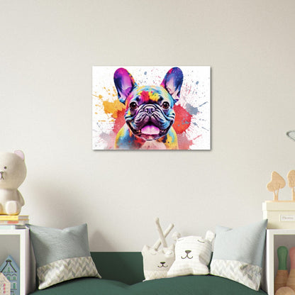 French Bulldog Poster with Free Delivery! Colorful Watercolor Nursery Puppy Poster Print Wall Art Gift for Dog Lovers, Frenchie Mom, Dad