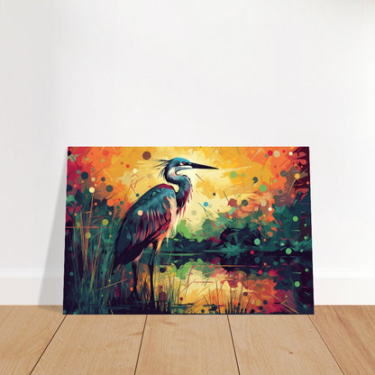 Colorful Heron Poster Print. Watercolor Great Bird Art Gift, Present for Mom, Dad. Rainbow Animal Wall Art