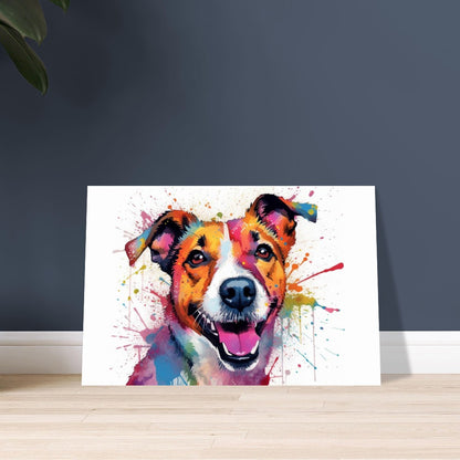 Jack-Russell-Terrier-Poster – bunter Aquarell-Pop-Art-Druck, Tier-Wandkunst-Geschenk für Hundeliebhaber, Mama, Papa