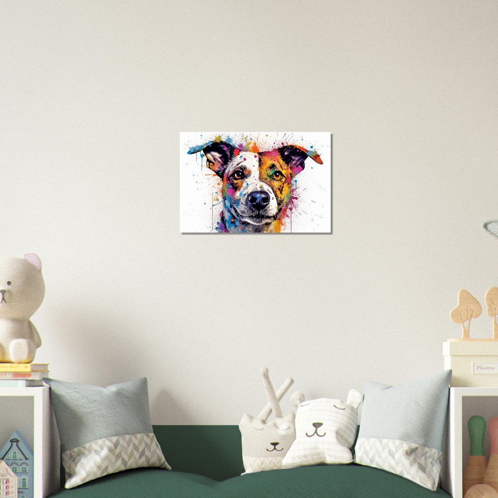 Jack Russell Terrier Poster - Colorful Watercolor Pop Art Print, Animal Wall Art Gift for Dog Lovers, Mom, Dad