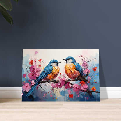 Impression d’affiche d’oiseaux britanniques doux. Aquarelle Great Bird Art Gift, cadeau pour maman, papa. Art mural animalier floral