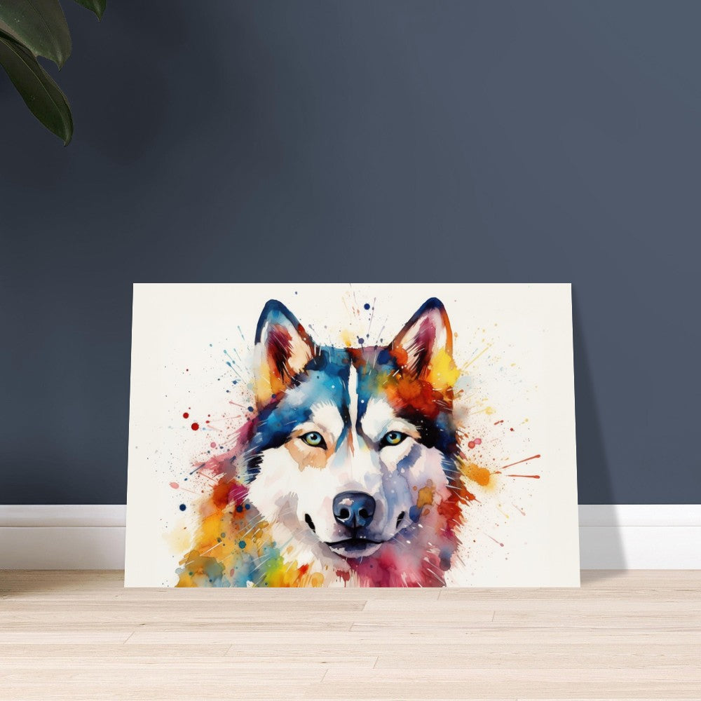 Siberian Husky Poster - Colorful Print, Animal Wall Art Gift for Dog Lovers, Husky Mom, Dad