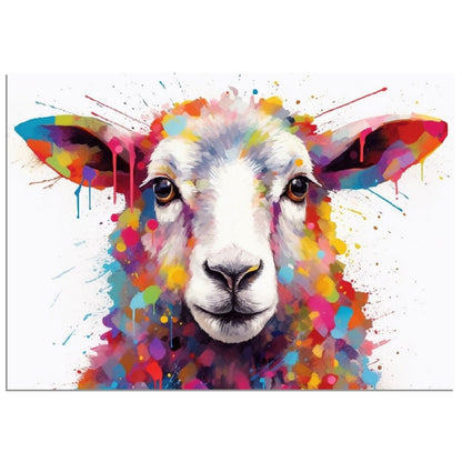 Colorful Sheep Poster - Free Shipping! Colorful Animal Wall Art Print - Gift for Farmer, Dad, Grandad, Shepherd, Mum. Farm Nursery Print - CanvasityCrafts - Free Shipping