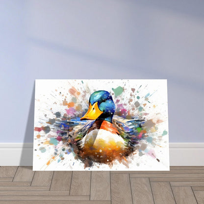 Colorful Duck Poster. Rainbow Animal Wall Art Floral Print. Gift for duck lover, farmer, mom. Nursery Print, Bedroom Bathroom Office Art - CanvasityCrafts - Free Shipping