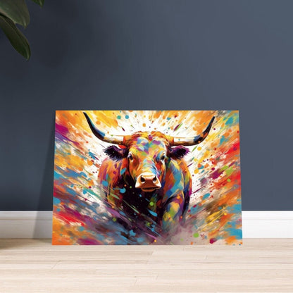 Charging Bull Poster - Free Shipping! Colorful Animal Wall Art Print - Gift for Farmer, Dad, Grandad, Matador - CanvasityCrafts - Free Shipping