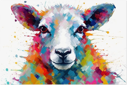 Colorful Sheep Poster - Free Shipping! Colorful Animal Wall Art Print - Gift for Farmer, Dad, Grandad, Shepherd, Mum. Farm Nursery Print - CanvasityCrafts - Free Shipping