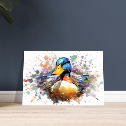 Colorful Duck Poster. Rainbow Animal Wall Art Floral Print. Gift for duck lover, farmer, mom. Nursery Print, Bedroom Bathroom Office Art - CanvasityCrafts - Free Shipping