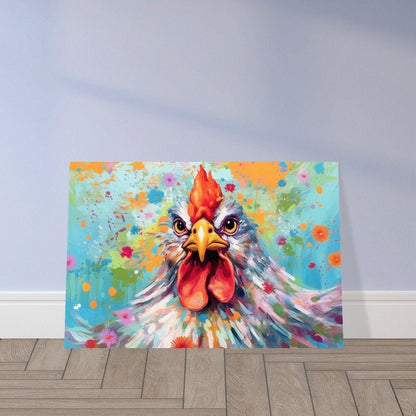 Colorful Chicken Poster. Rainbow Animal Wall Art Floral Print. Gift for hen lover, farmer, mom. Nursery Print, Bedroom Bathroom Office Art - CanvasityCrafts - Free Shipping