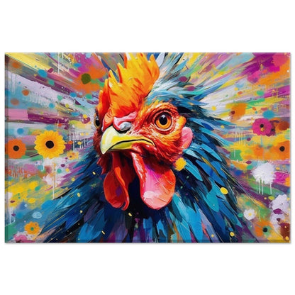 Colorful Rooster Canvas Wall Art Print Picture for Farmers, Home Office, Living Room Decor, Dad, Mom. Chicken Farm Art - CanvasityCrafts - Free Shipping