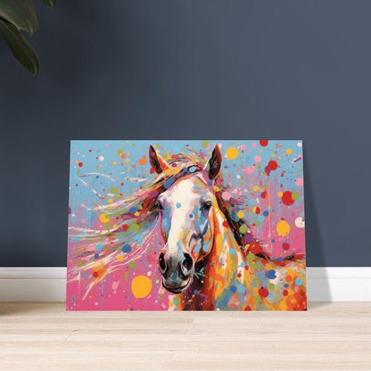 Colorful Horse Poster. Rainbow Animal Wall Art Floral Print. Gift for horse rider, farmer, mom. Farm Nursery Decor, Bedroom, Splatter Paint - CanvasityCrafts - Free Shipping