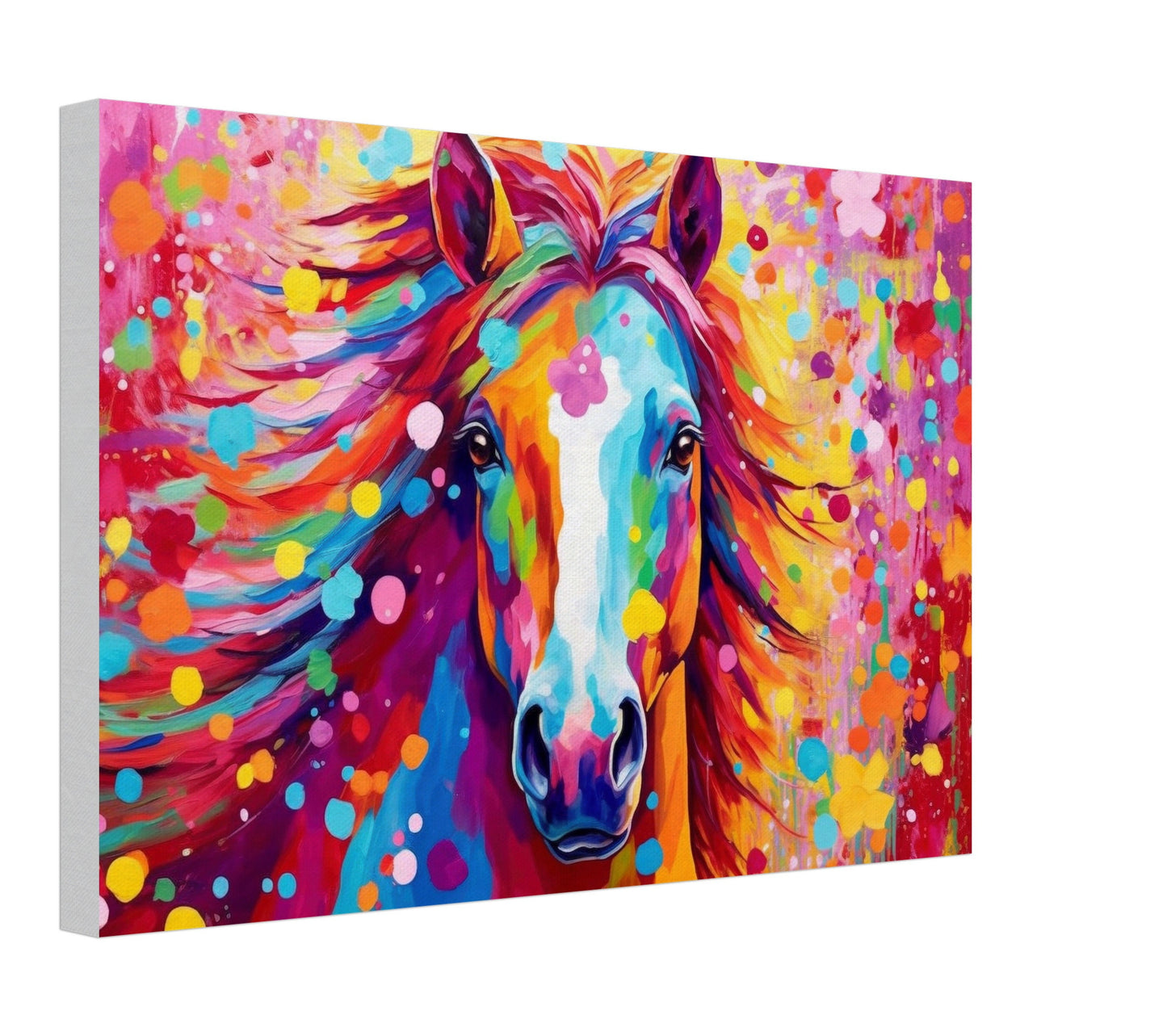 Colorful Horse Canvas Wall Art Print Picture for Equestrian Lovers, Home Office, Living Room Decor, Horse Rider, Farmer, Mom. Farm Art - CanvasityCrafts - Free Shipping