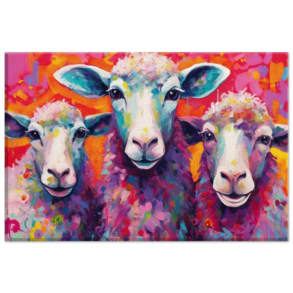 Colorful Sheep / Lamb Canvas Wall Art Print Picture for Farmers, Home Office, Living Room Decor, Dad, Mom. Farm Art - CanvasityCrafts - Free Shipping