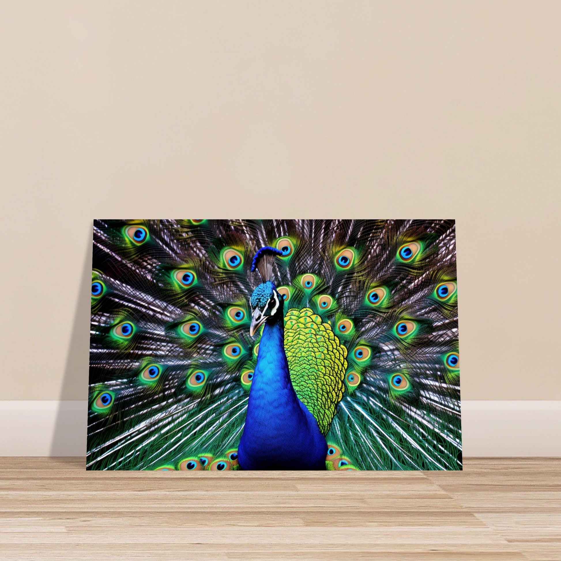 Peacock Wall Art Print - Unframed Colorful Gift for Bird Lovers, Farmer, Mom or Dad, Bird Painting - CanvasityCrafts - Free Shipping