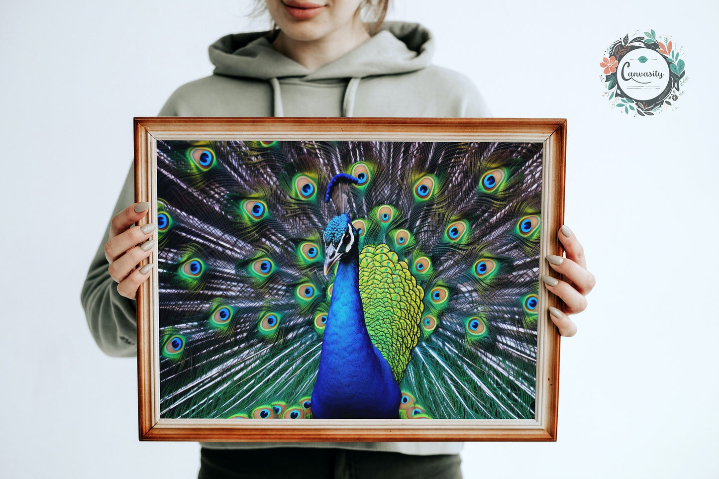 Peacock Wall Art Print - Unframed Colorful Gift for Bird Lovers, Farmer, Mom or Dad, Bird Painting - CanvasityCrafts - Free Shipping