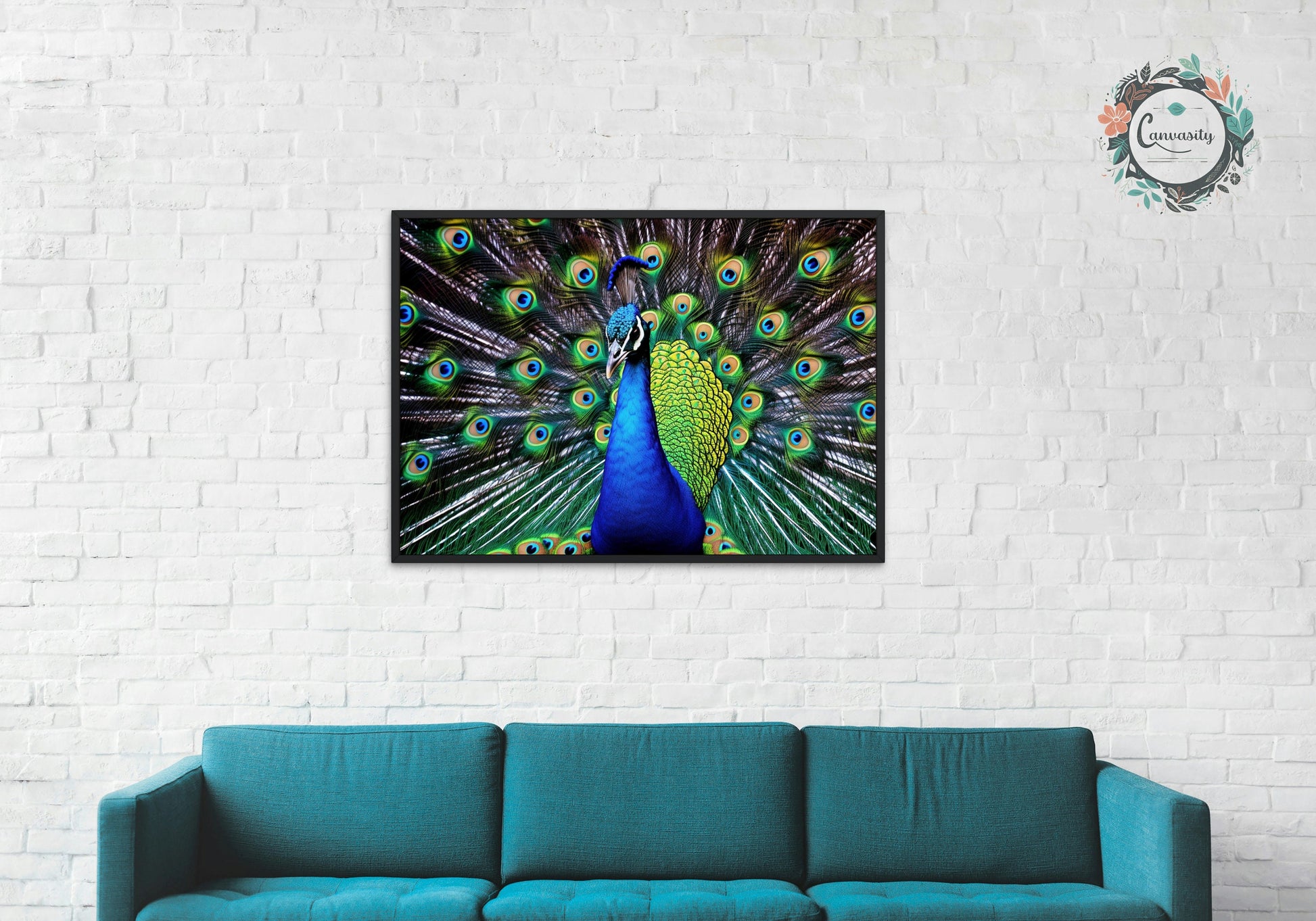 Peacock Wall Art Print - Unframed Colorful Gift for Bird Lovers, Farmer, Mom or Dad, Bird Painting - CanvasityCrafts - Free Shipping