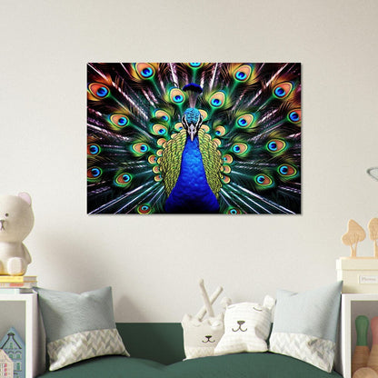 Impressive Peacock Wall Art Print - Unframed Gorgeous Vibrant Gift for Bird Lovers, Farmer, Mom or Dad, Bird Painting - CanvasityCrafts - Free Shipping