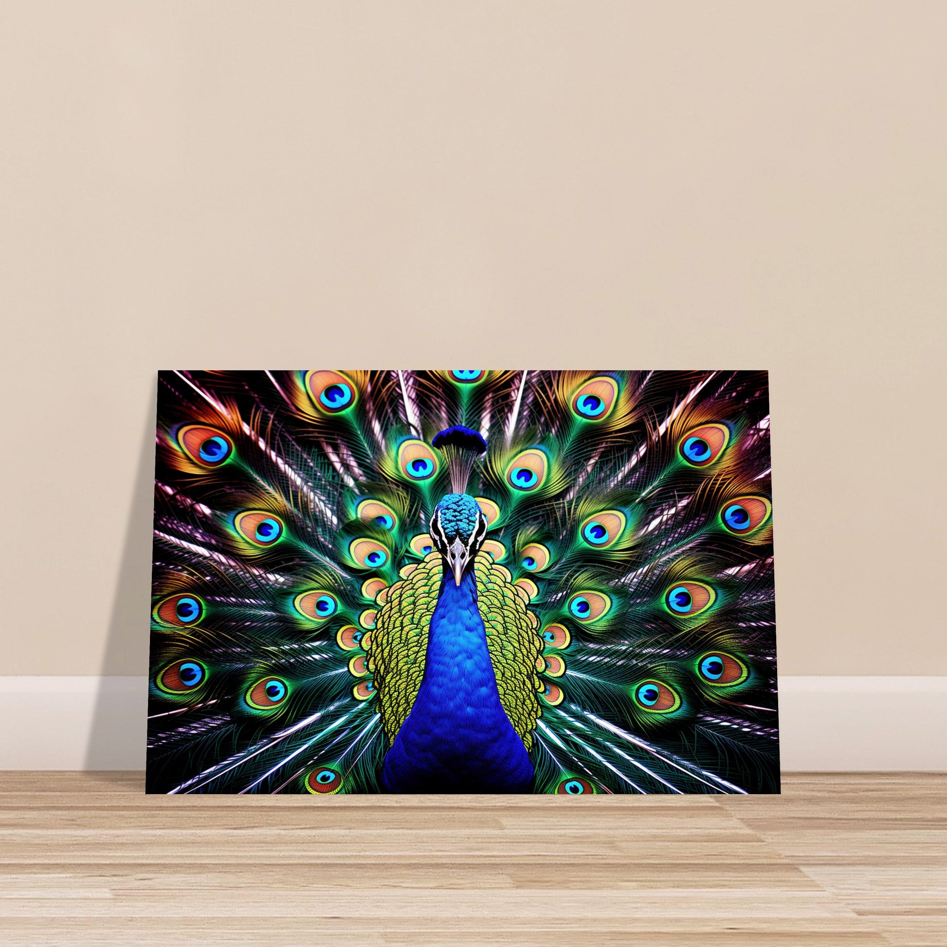 Impressive Peacock Wall Art Print - Unframed Gorgeous Vibrant Gift for Bird Lovers, Farmer, Mom or Dad, Bird Painting - CanvasityCrafts - Free Shipping