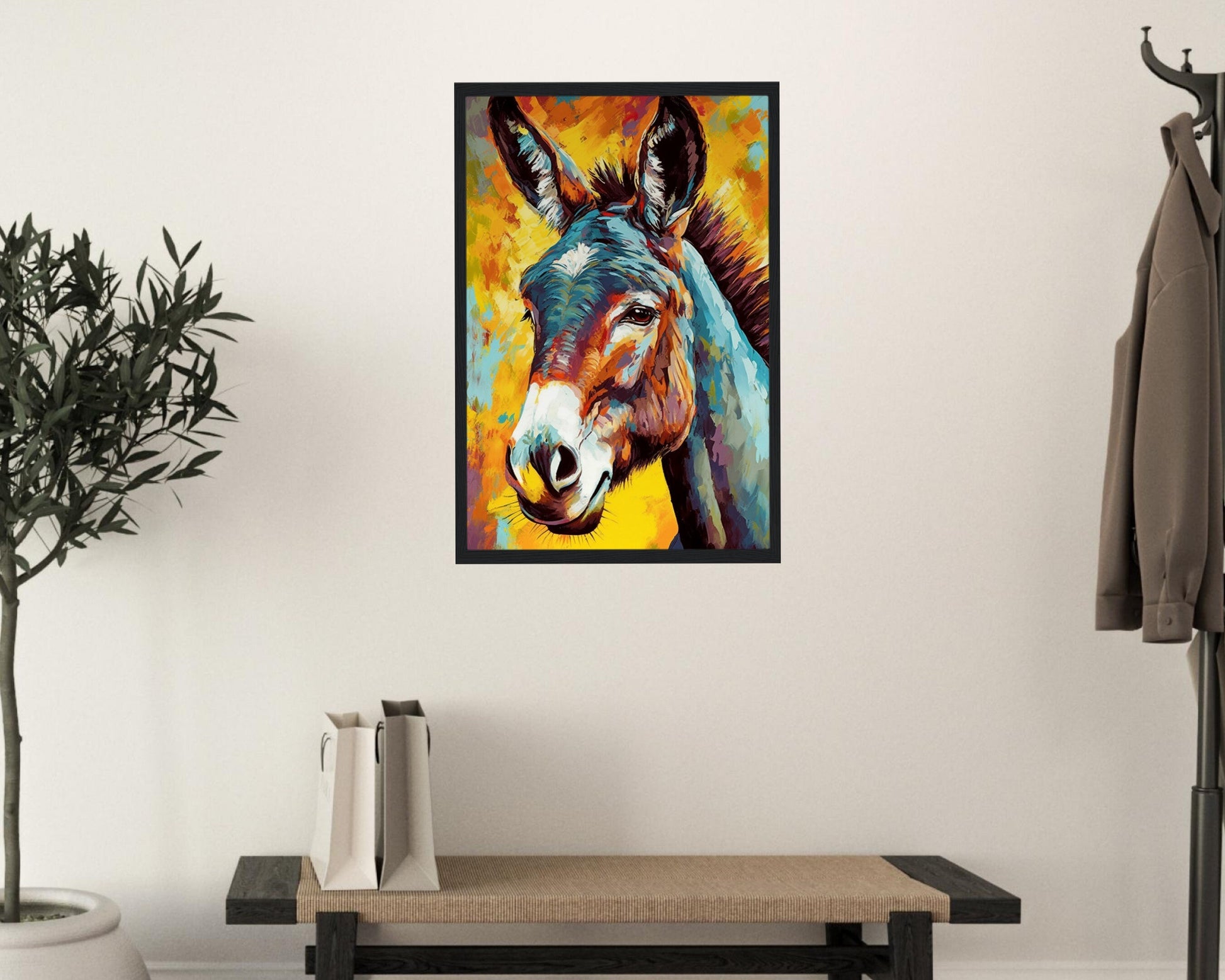 Bright Colorful Donkey Premium Print - Unframed Pop Art Style Poster - Wildlife Animal Wall Art, Farm Animal, Farmer Gift - CanvasityCrafts - Free Shipping