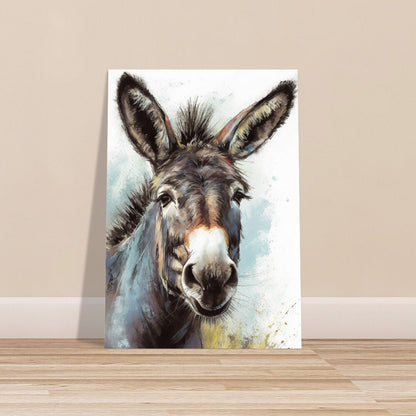 Happy Donkey Premium Print - Unframed Watercolor Poster - Wildlife Animal Wall Art, Farm Animal, Farmer Gift - CanvasityCrafts - Free Shipping