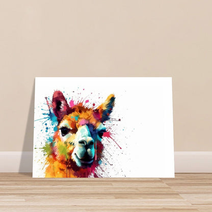 Colorful Alpaca Premium Print - Colorful Unframed Painting Poster - Animal Wall Art, Farm Decor, Farmer Gift, Multicolor Funny Llama - CanvasityCrafts - Free Shipping