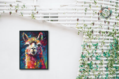 Rainbow Alpaca Premium Print - Colorful Unframed Painting Poster - Wildlife Animal Wall Art, Farm Decor, Farmer Gift, Multicolor Wall Art - CanvasityCrafts - Free Shipping