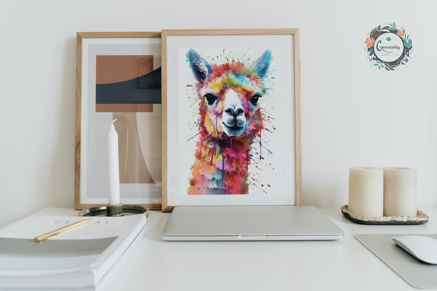 Multicolor Alpaca Premium Print - Colorful Unframed Painting Poster - Wildlife Animal Wall Art, Farm Decor, Farmer Gift, Multicolor Wall Art - CanvasityCrafts - Free Shipping