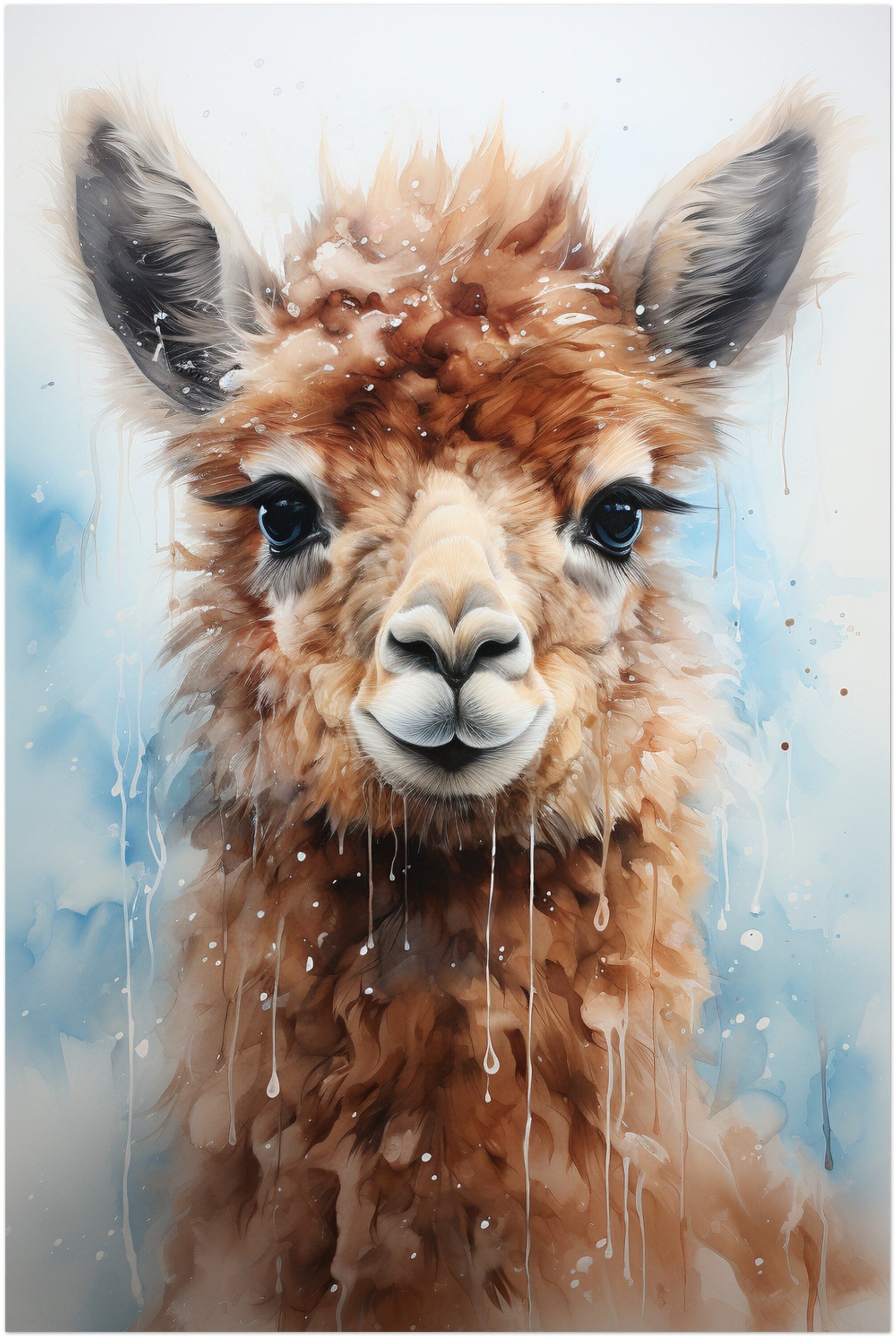 Watercolor Alpaca Premium Print - Colorful Unframed Painting Poster - Wildlife Animal Wall Art, Farm Decor, Farmer Gift, Multicolor Wall Art - CanvasityCrafts - Free Shipping