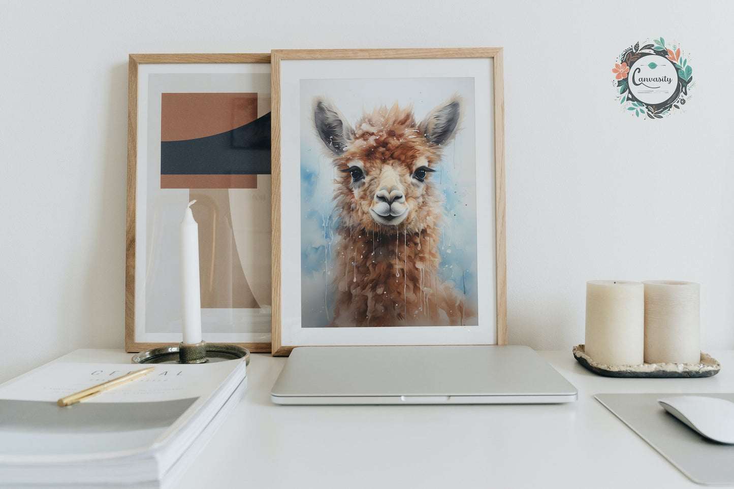 Watercolor Alpaca Premium Print - Colorful Unframed Painting Poster - Wildlife Animal Wall Art, Farm Decor, Farmer Gift, Multicolor Wall Art - CanvasityCrafts - Free Shipping