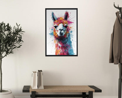 Colorful Alpaca Premium Print - Colorful Unframed Painting Poster - Wildlife Animal Wall Art, Farm Decor, Farmer Gift, Multicolor Wall Art - CanvasityCrafts - Free Shipping