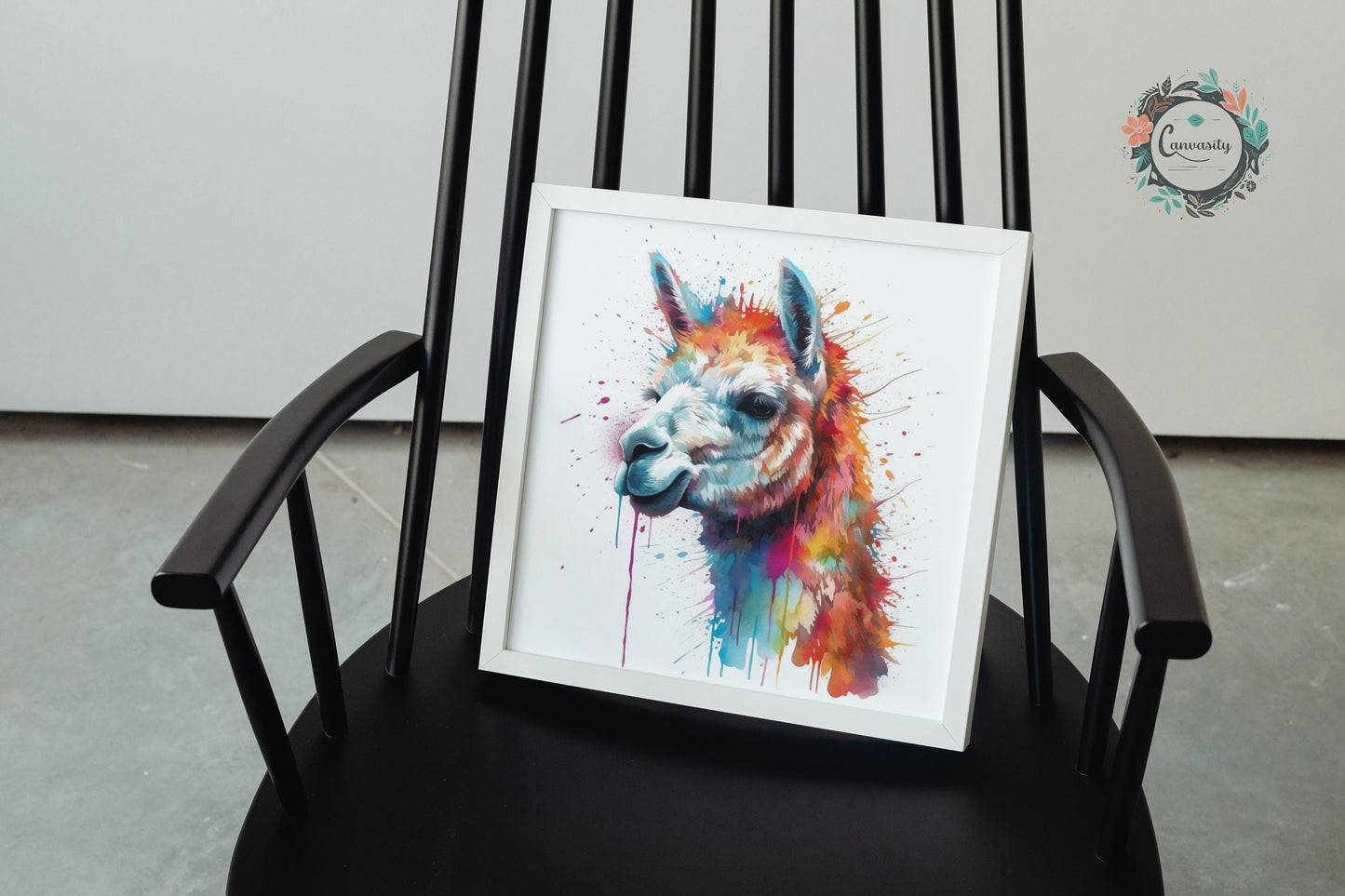 Watercolor Alpaca Premium Print - Colorful Unframed Painting Poster - Wildlife Animal Wall Art, Farm Decor, Farmer Gift, Multicolor Wall Art - CanvasityCrafts - Free Shipping