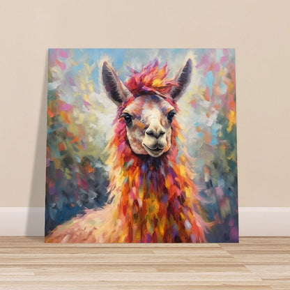 Colorful Rainbow Llama - Multicolor Unframed Premium Painting Poster Print - Animal Wall Art, Funny Farm Decor, Colourful Farmer Gift - CanvasityCrafts - Free Shipping