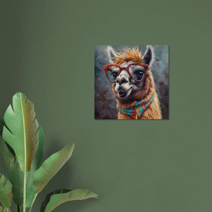 Adorable Llama with Gasses - Multicolor Unframed Premium Painting Poster Print - Animal Wall Art, Funny Farm Decor, Colorful Farmer Gift - CanvasityCrafts - Free Shipping