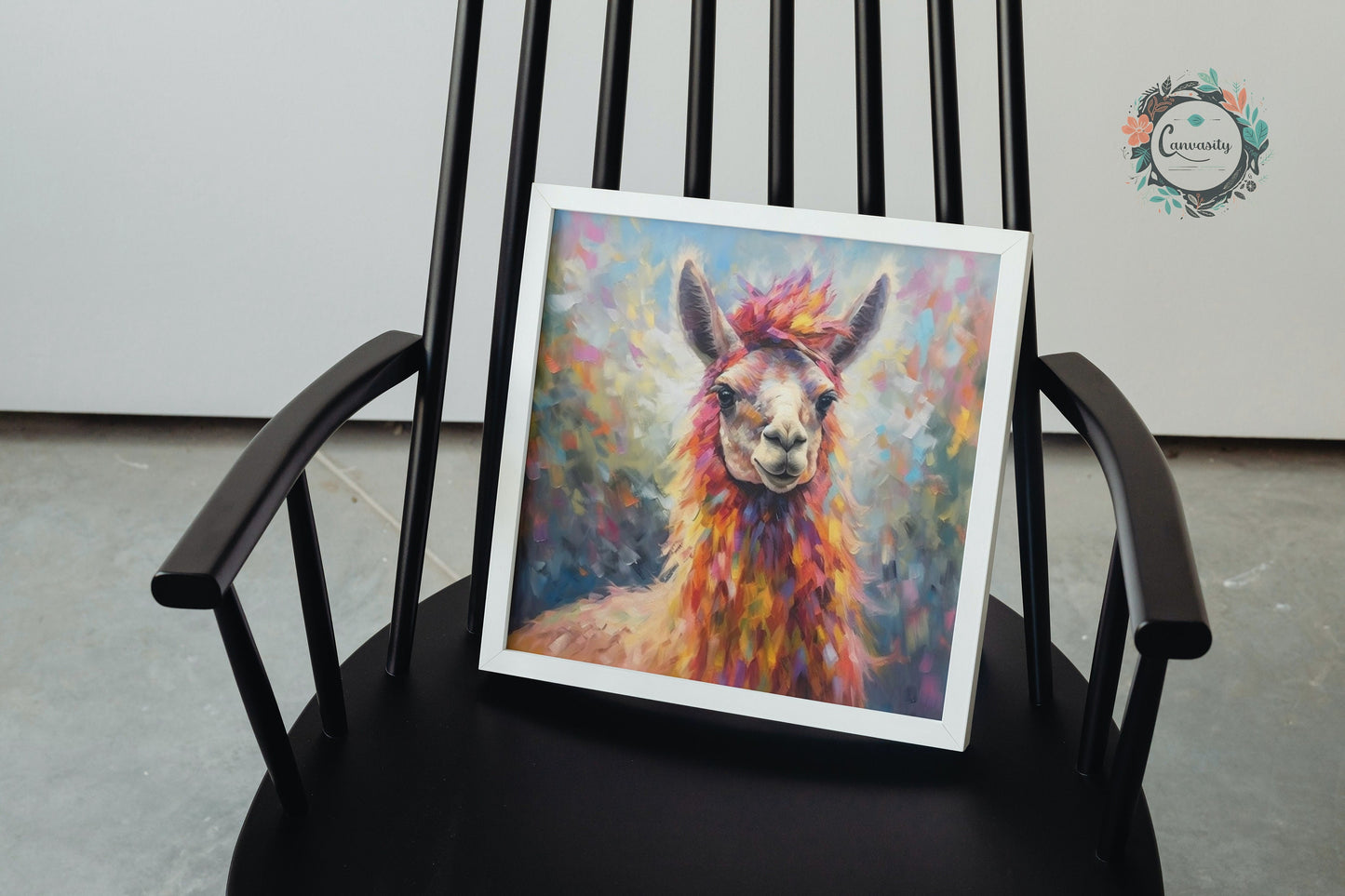 Colorful Rainbow Llama - Multicolor Unframed Premium Painting Poster Print - Animal Wall Art, Funny Farm Decor, Colourful Farmer Gift - CanvasityCrafts - Free Shipping