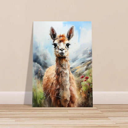 Watercolor Llama - Multicolor Unframed Premium Painting Poster Print - Animal Wall Art, Funny Farm Decor, Colourful Farmer Gift - CanvasityCrafts - Free Shipping