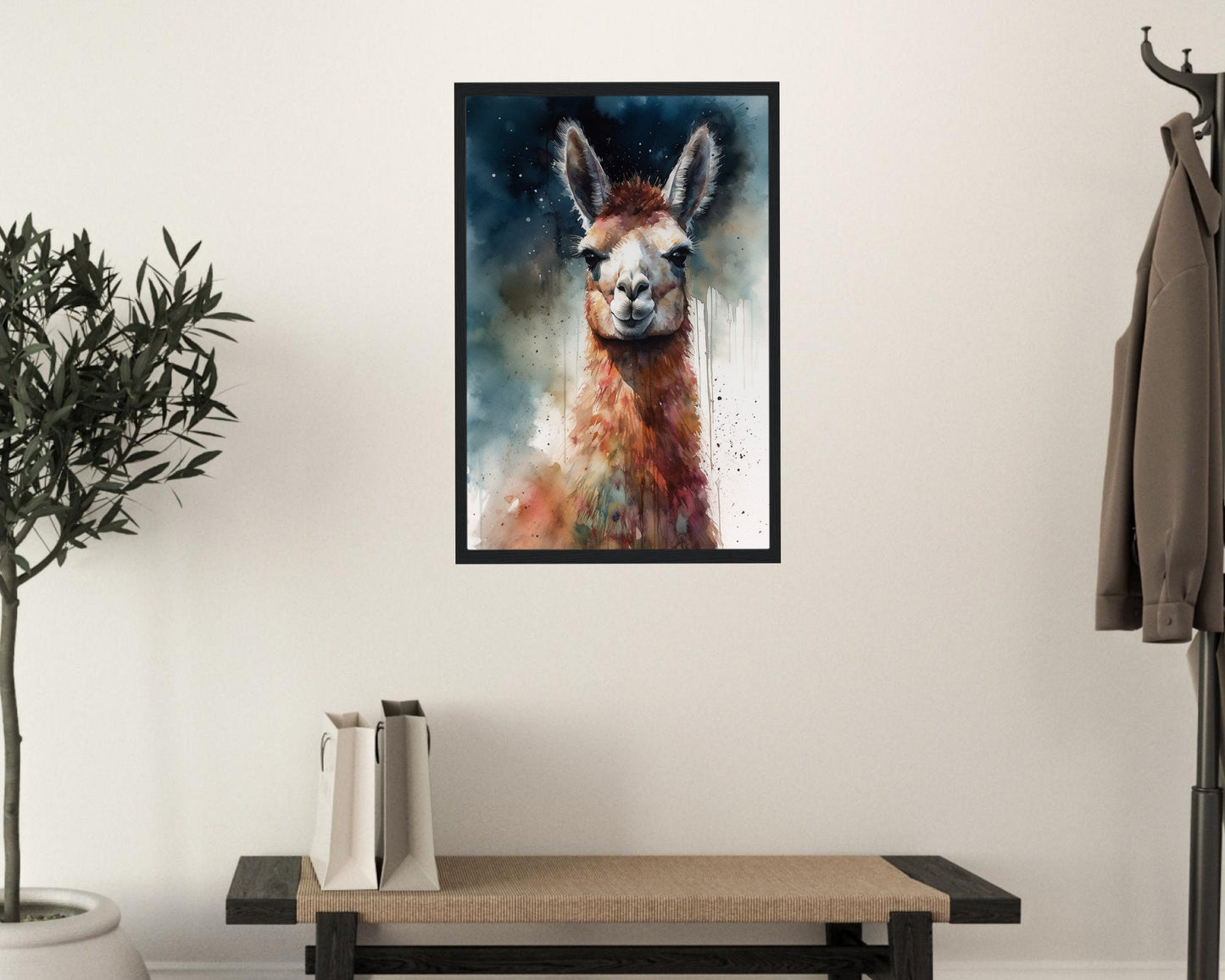 Watercolor Llama - Multicolor Unframed Premium Painting Poster Print - Animal Wall Art, Funny Farm Decor, Colourful Farmer Gift - CanvasityCrafts - Free Shipping